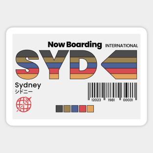 Vintage Sydney SYD Airport Australia Retro Travel Sticker